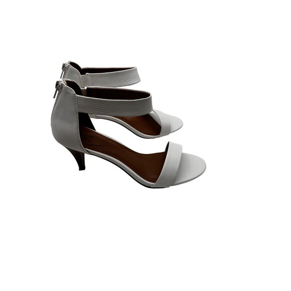 Style & Co Size 10 Ankle Strap Heels Faux Leather Open Toe Sandals Back Zipper - Picture 11 of 11